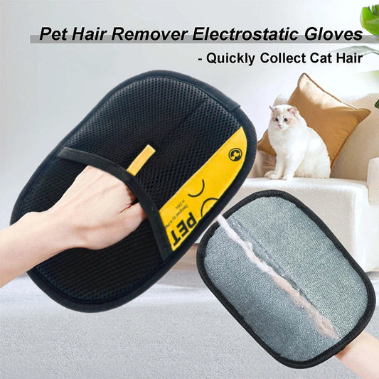 Reusable Electrostatic Pet Hair Removal Glove for Cats, Dogs Buy1 Get 1Free