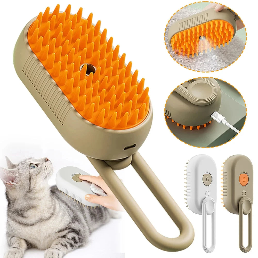 4-in-1 Cat & Dog Electric Pet Steam Brush